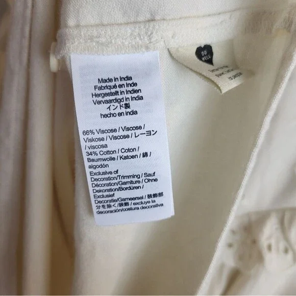 Madewell Plus Embroidered Lazer Cut Flannel Mockneck Top 4X - Picture 8 of 8